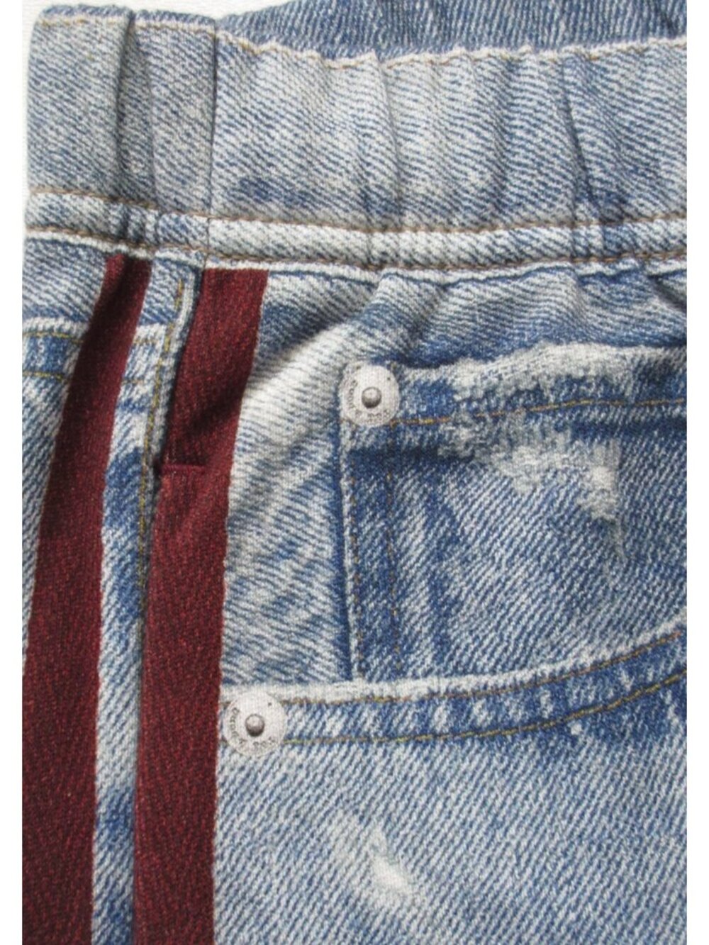 NWT rag & bone Miramar Terry in Rosen Wide Leg Photo Print Faux Jean Pants M - Picture 8 of 10